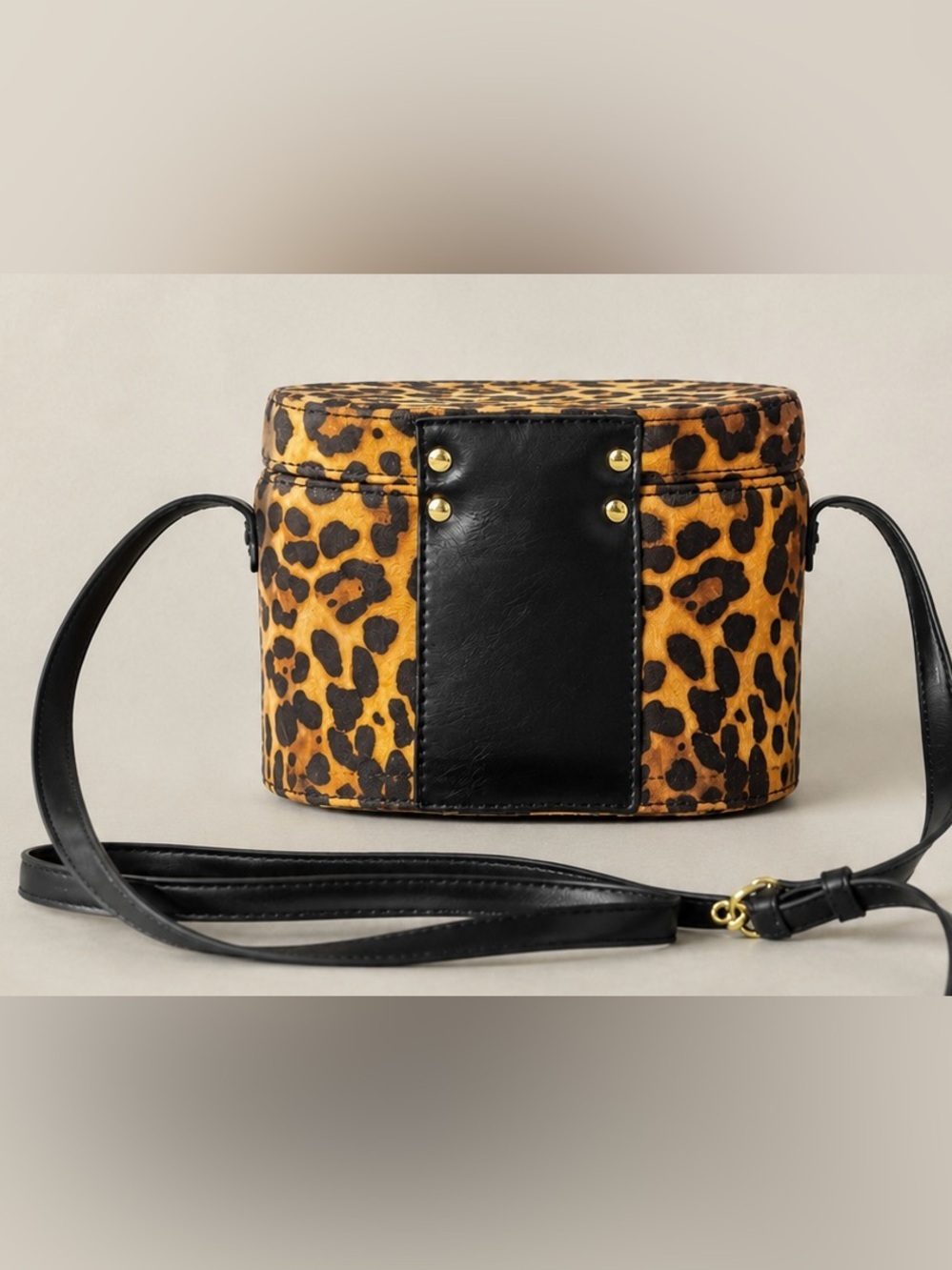 Sole Society Leopard Print Crossbody Bag Faux Calf Hair Box Purse - Picture 2 of 6